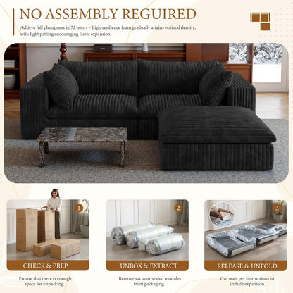 118" Modular Sofa – Black