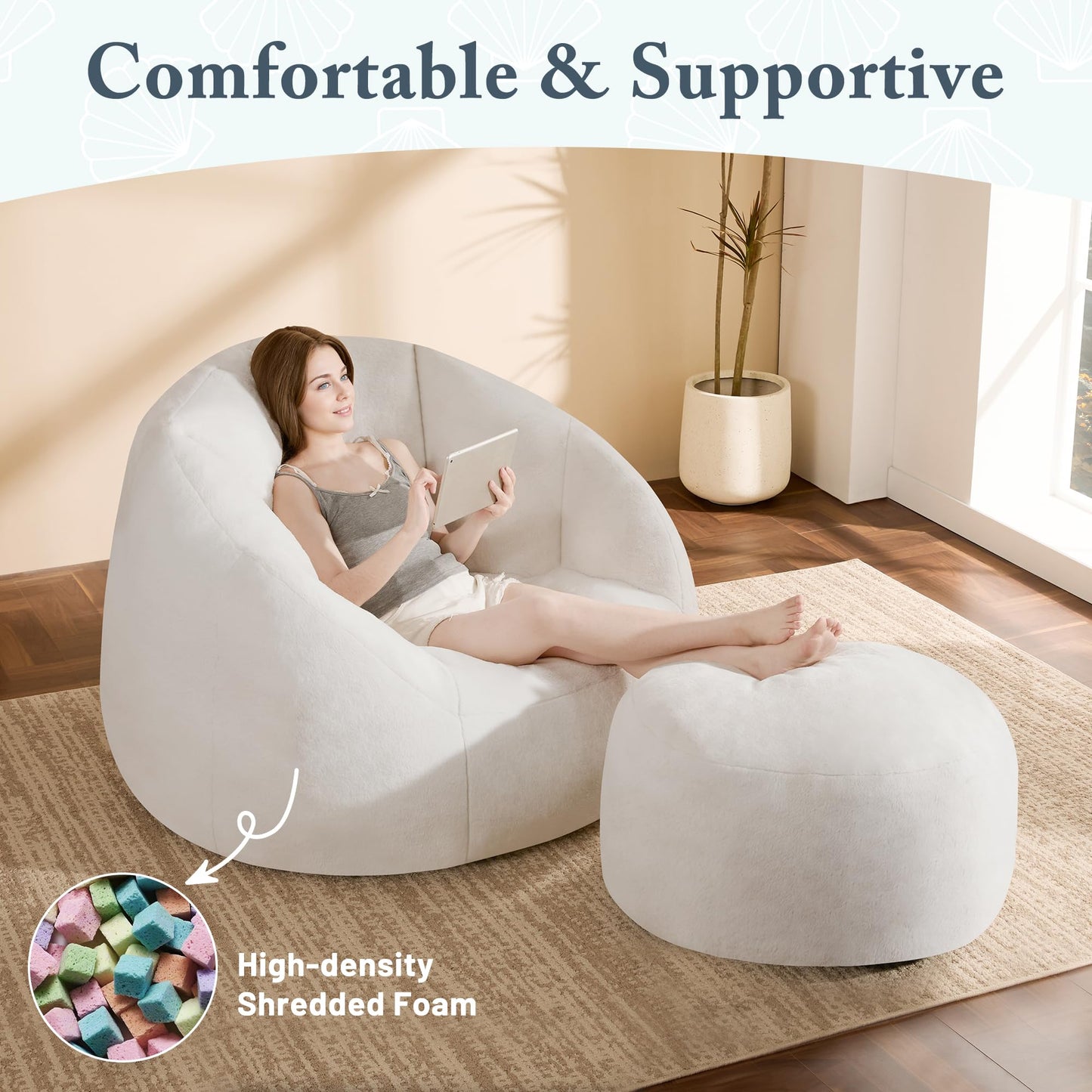 Giant Bean Bag Chair – Beige