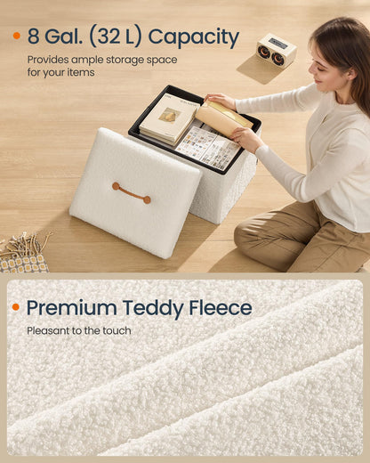SONGMICS Storage Ottoman Bench, 15"x30"x15"