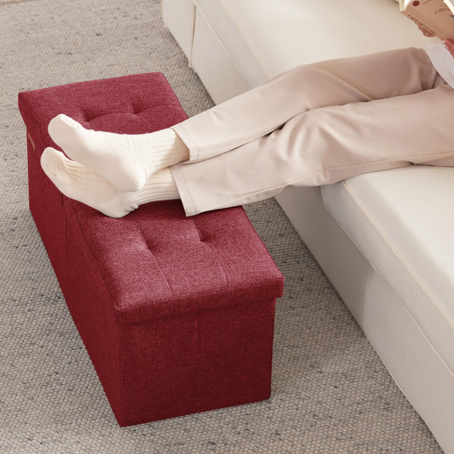 HAUSFRAU 31.5" Storage Ottoman Bench