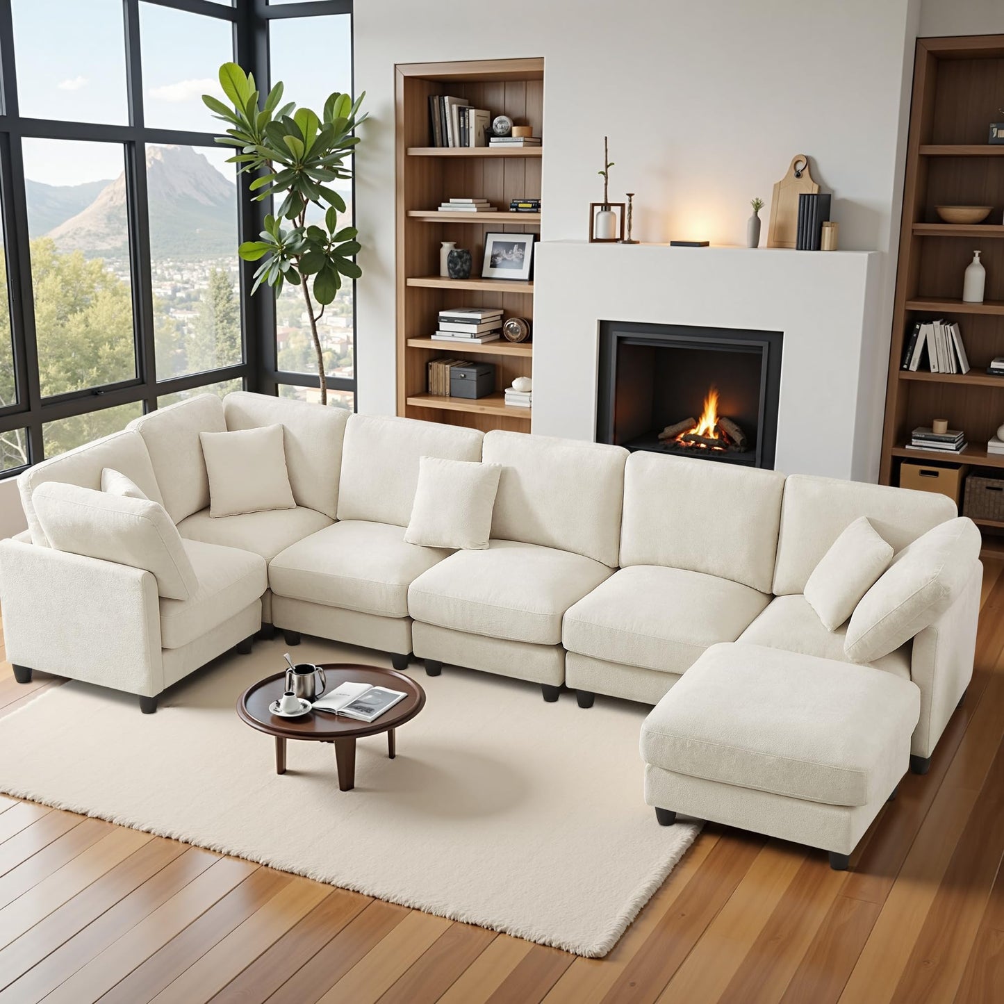 7-Seater Modular Sofa – Black