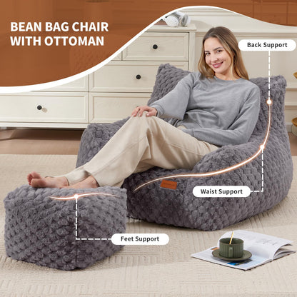 Giant Bean Bag Sofa with Ottoman