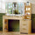 Vanity Desk with Mirror & Lights, Oak