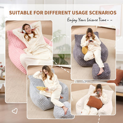 Giant Bean Bag Sofa with Ottoman