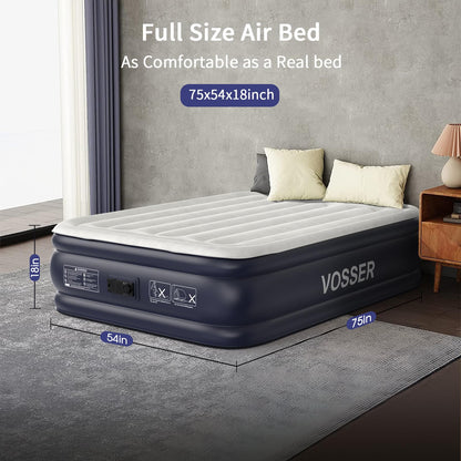 18" Full Air Mattress with Built-In Pump