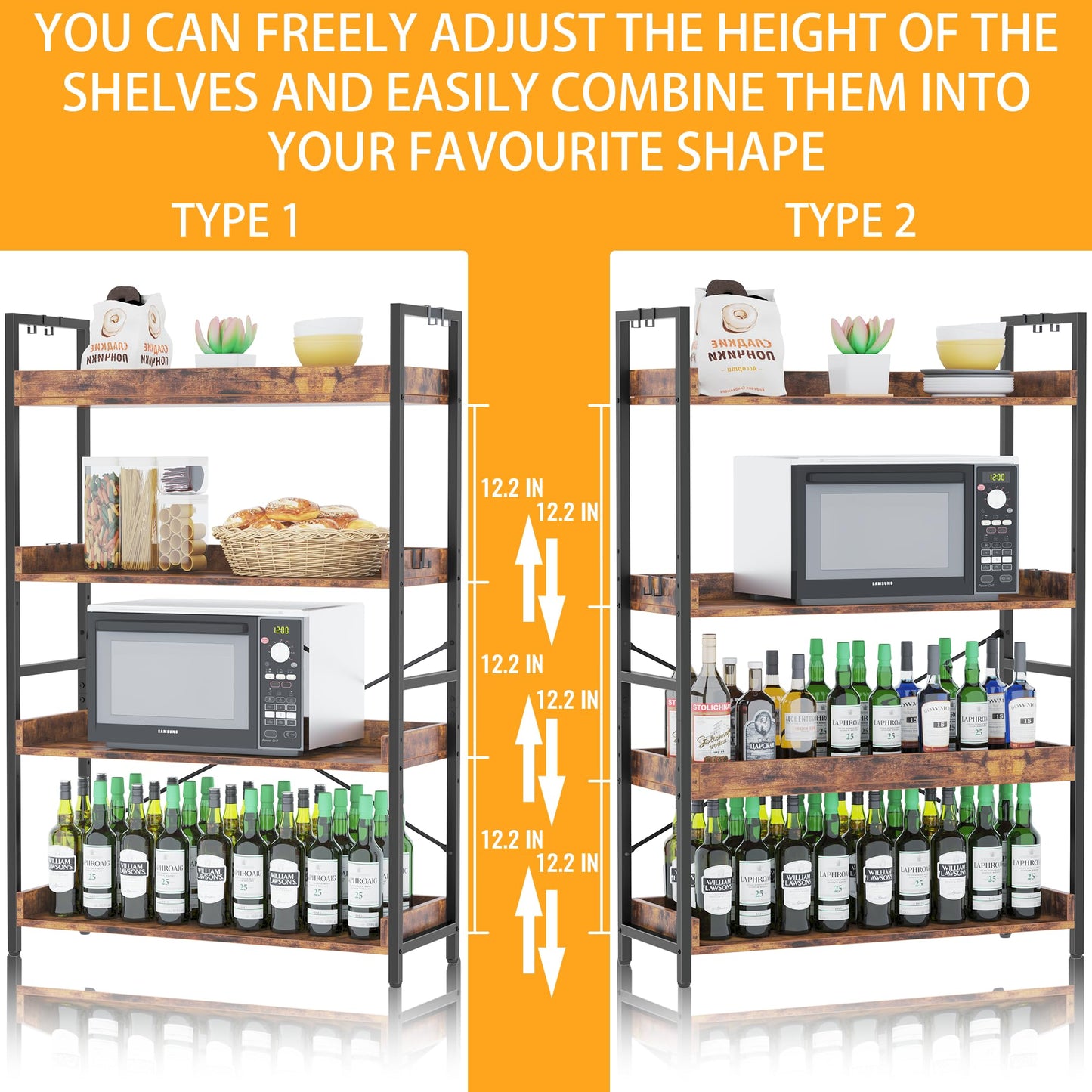 HCHQHS 6-Tier Bookcase