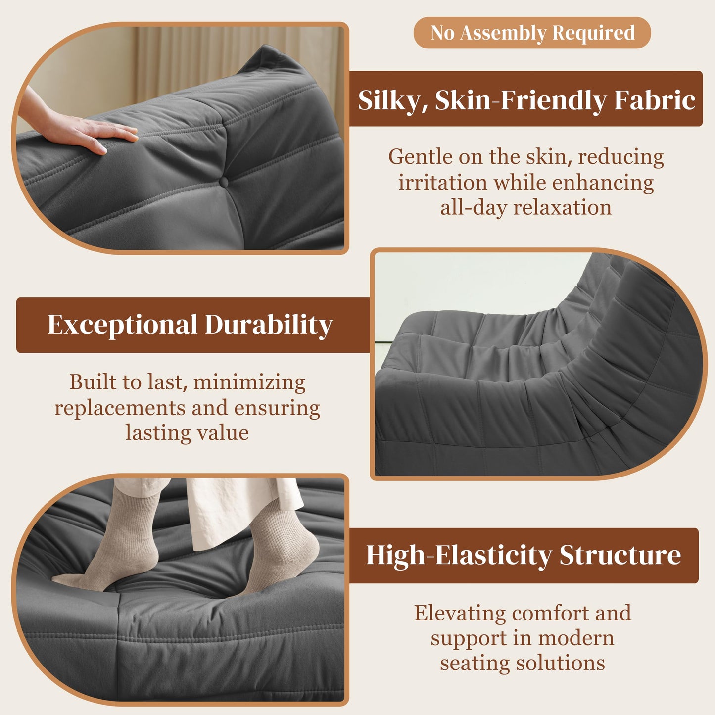 Dark Gray Bean Bag Chair