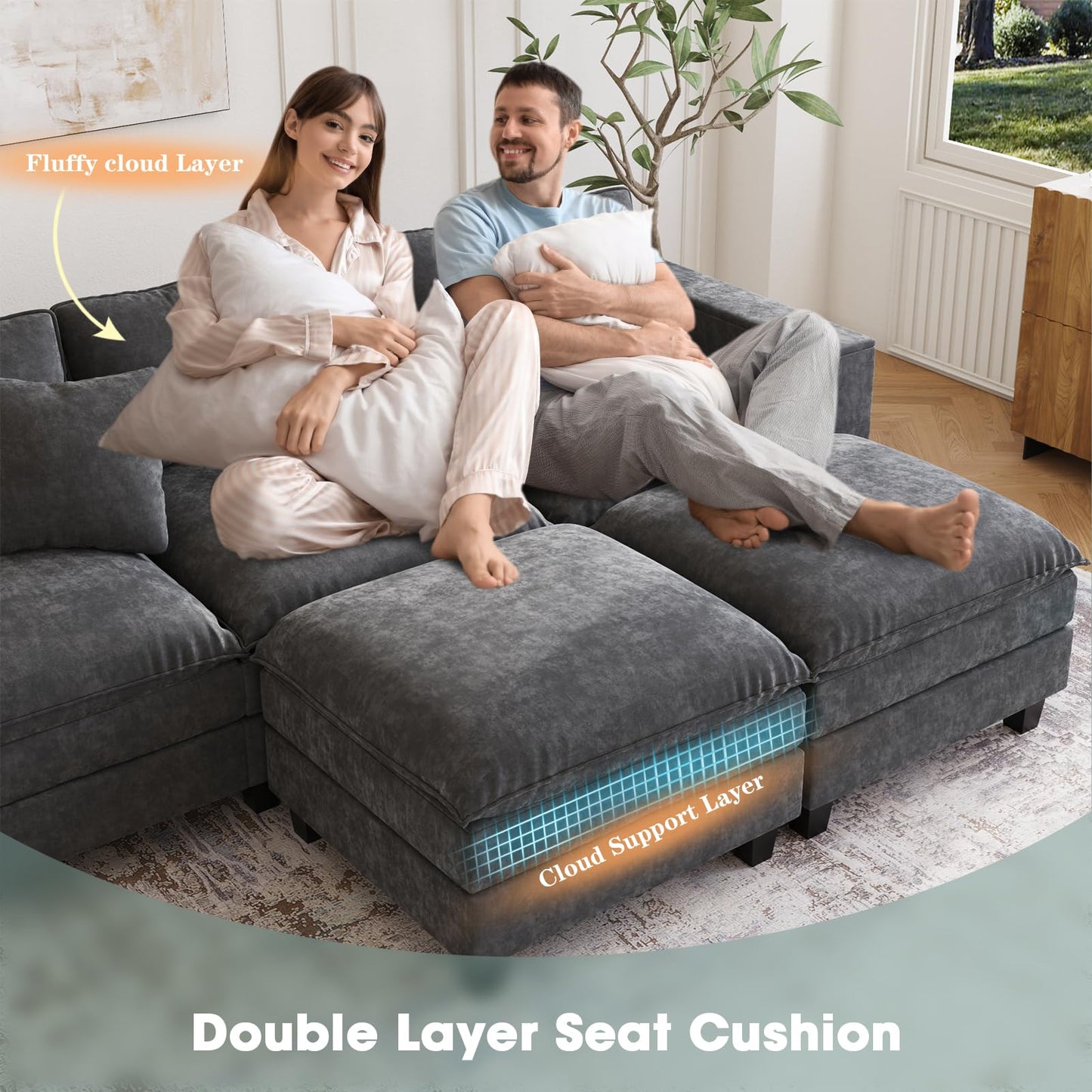 97" 5-Seater Modular Sofa – Beige