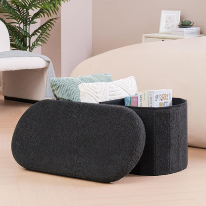 FSOBEIIALEO 43.3" Sherpa Storage Ottoman Bench
