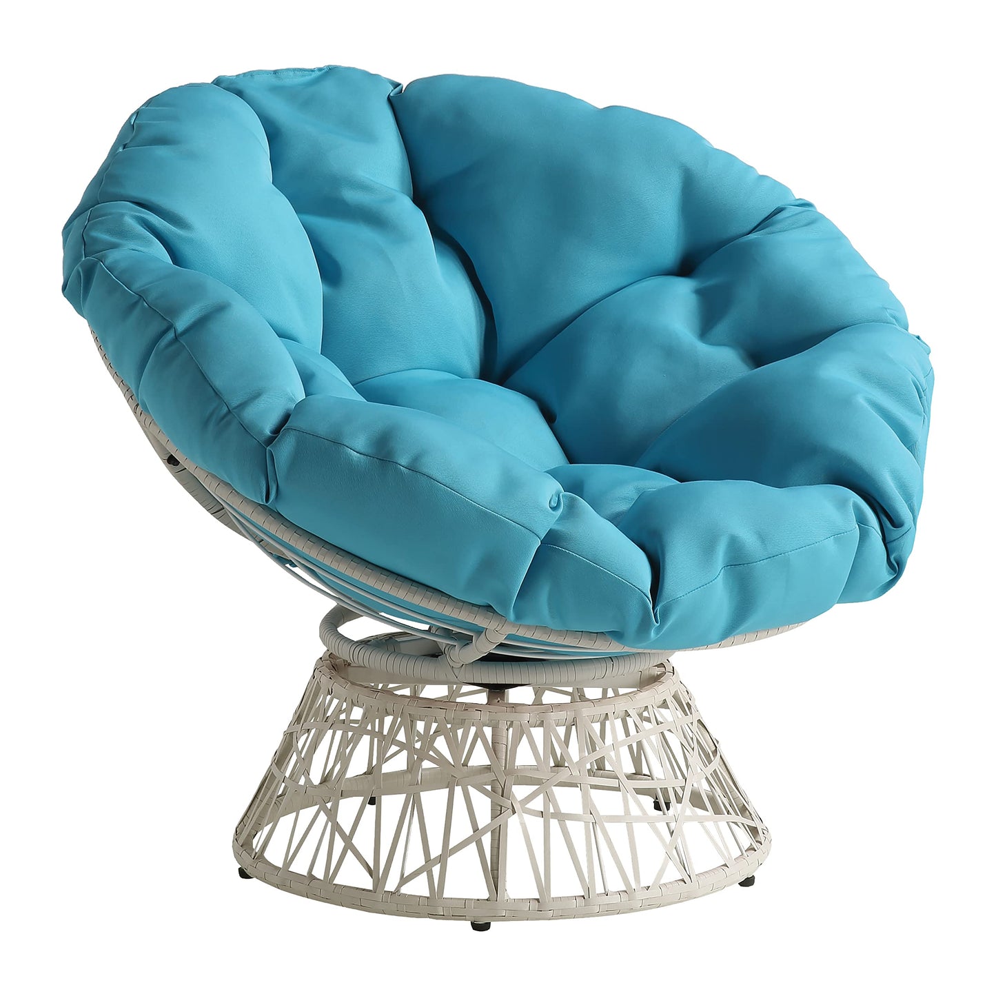 OSP Swivel Papasan Chair White