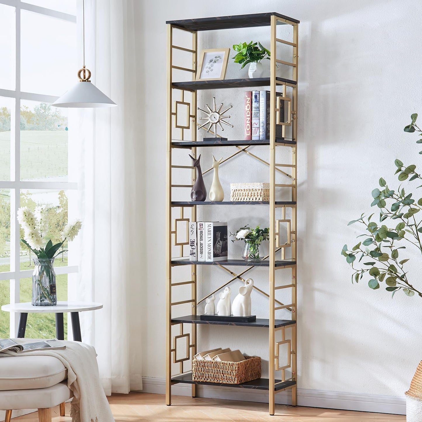 HOMISSUE 84" Metal Bookshelf