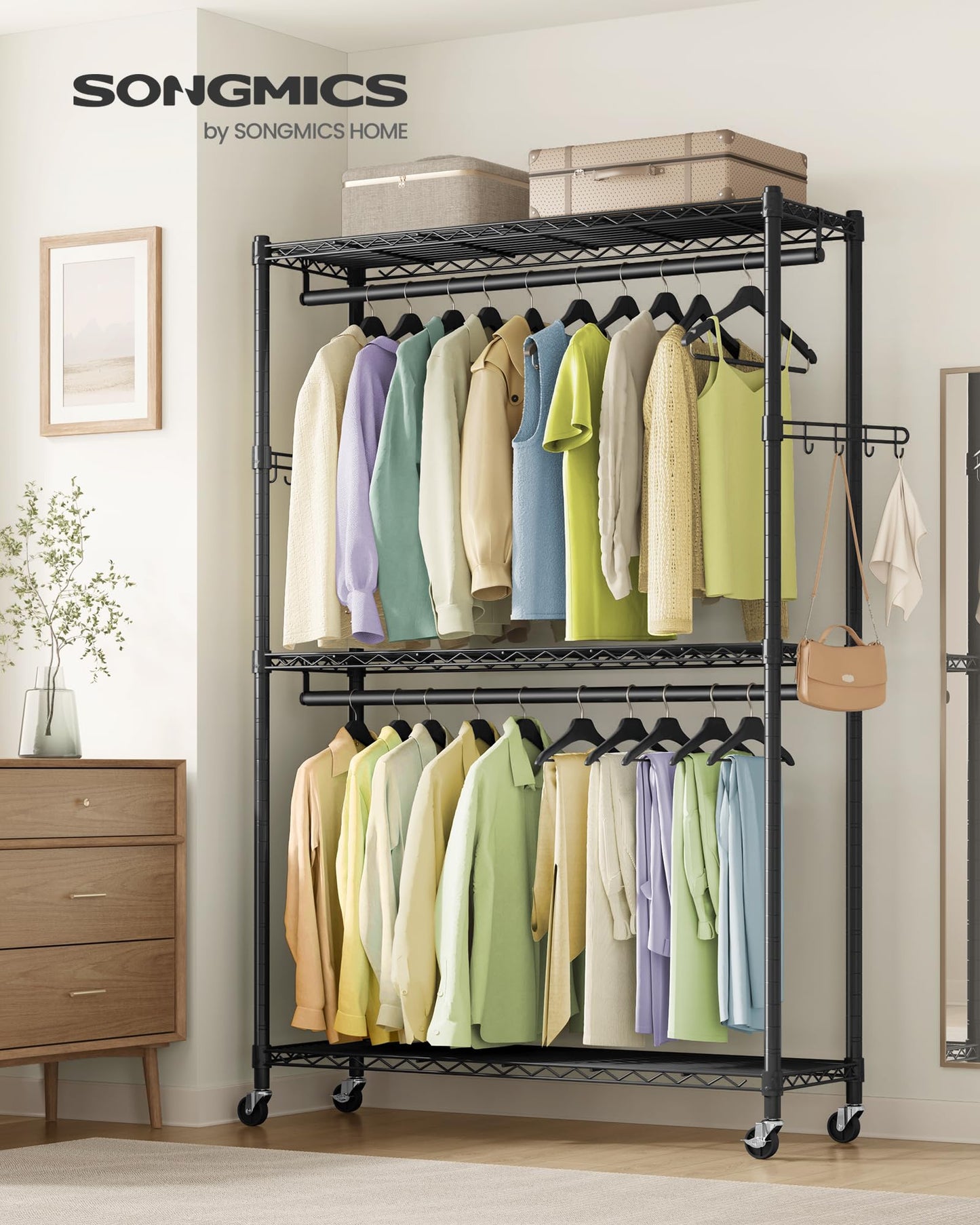 SONGMICS Heavy-Duty Portable Clothes Rack