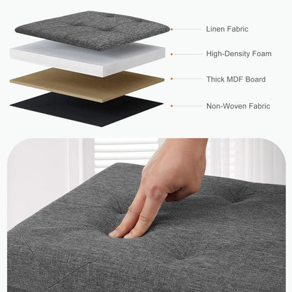 Sweetcrispy 43" Foldable Storage Ottoman Bench