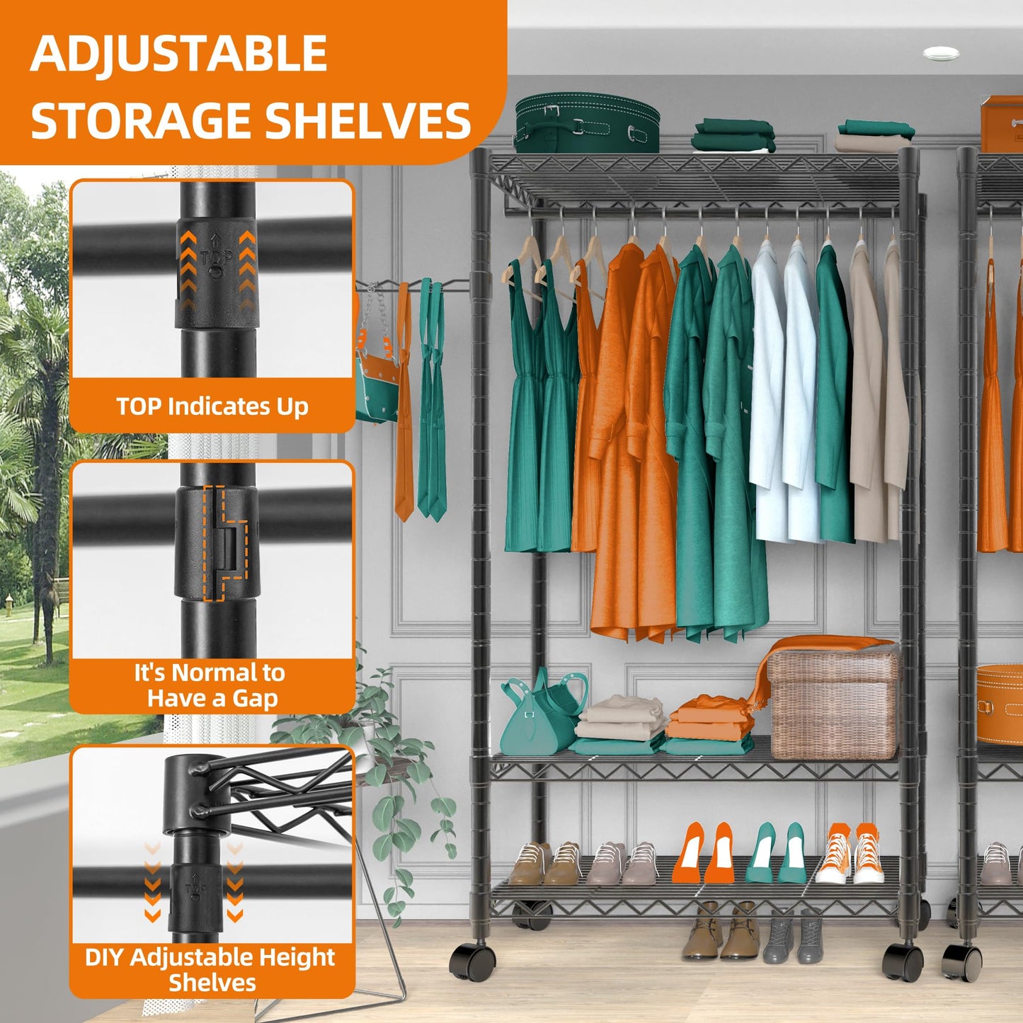 PUNION 7-Tier Portable Garment Rack