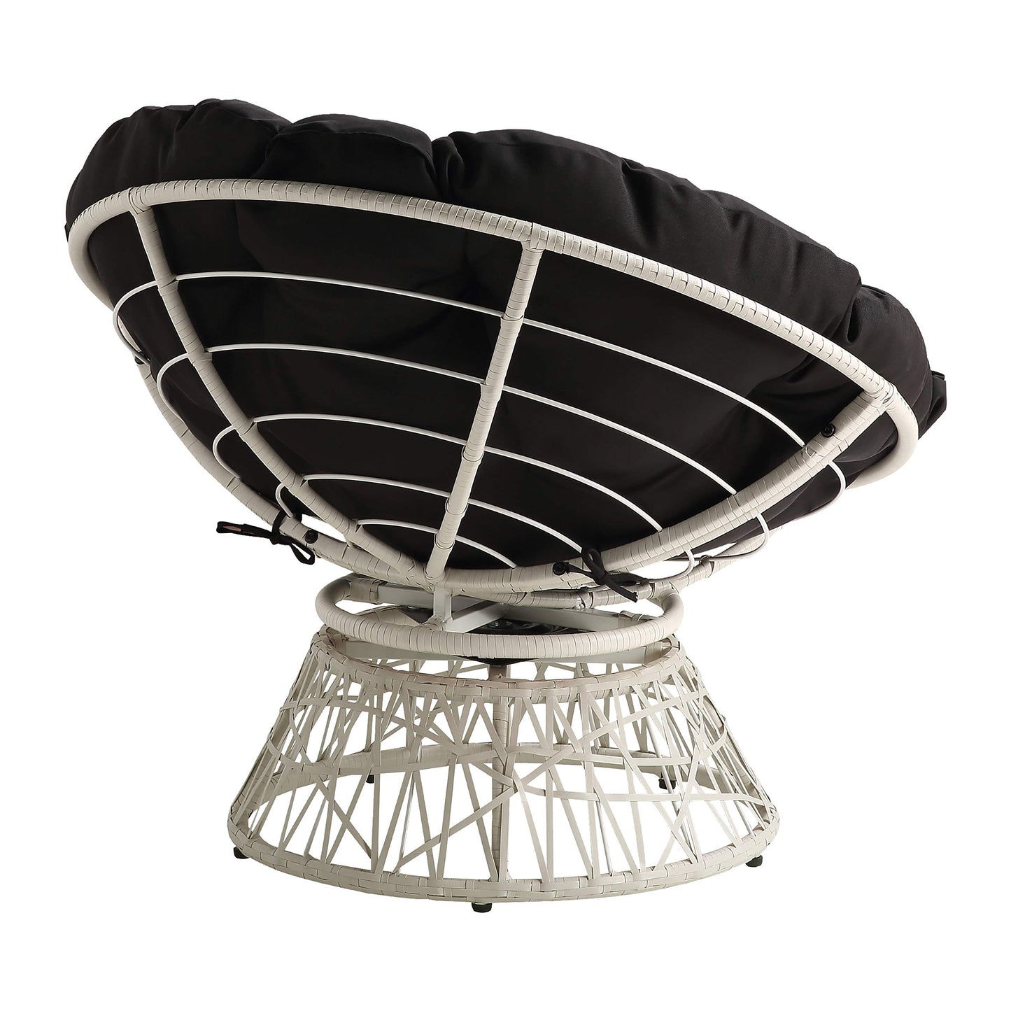 OSP Swivel Papasan Chair White