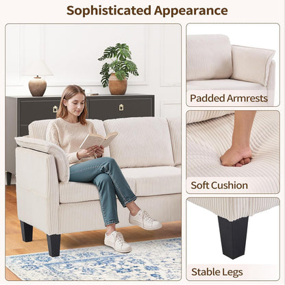 Beige L-Shaped Sofa with Storage