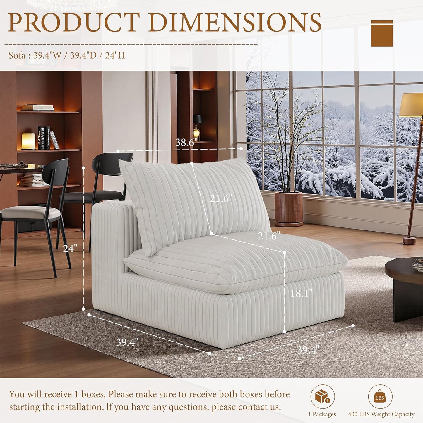 118" Modular Sofa – Black