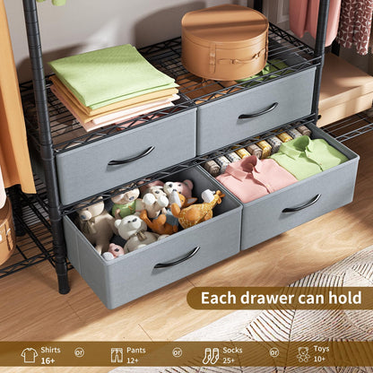 Heavy Duty Large Garment Rack with Shelves & Rods