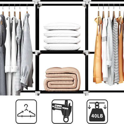 Portable 51" Closet with Rods & Shelves