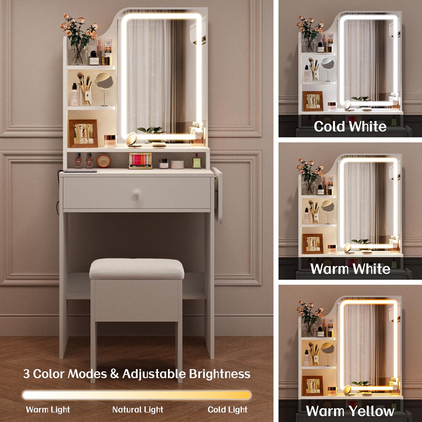 Haewon Vanity Desk White