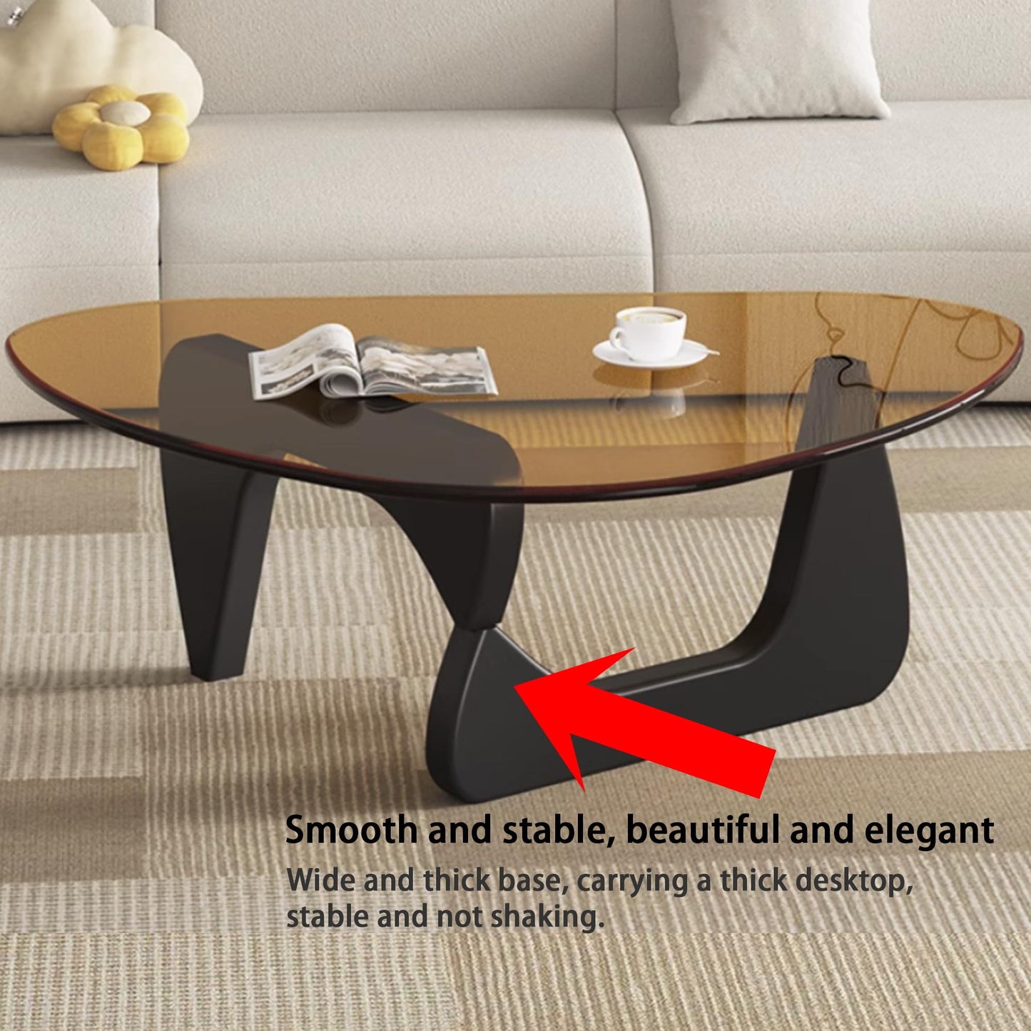 EASYSOUL 32" Glass Coffee Table