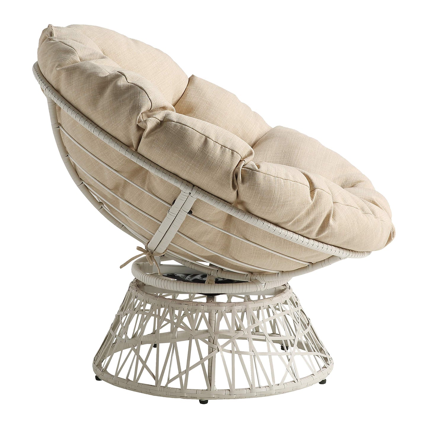 OSP Swivel Papasan Chair White