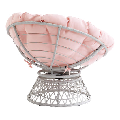 OSP Swivel Papasan Chair White