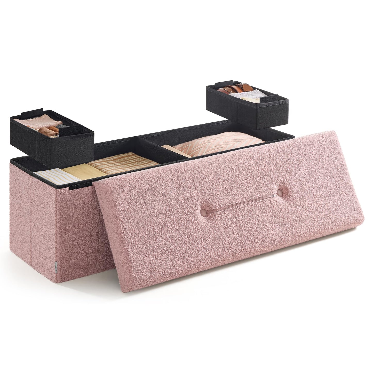SONGMICS Storage Ottoman Bench, 15"x30"x15"