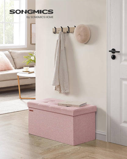 SONGMICS MAZIE 43" Folding Storage Ottoman Bench