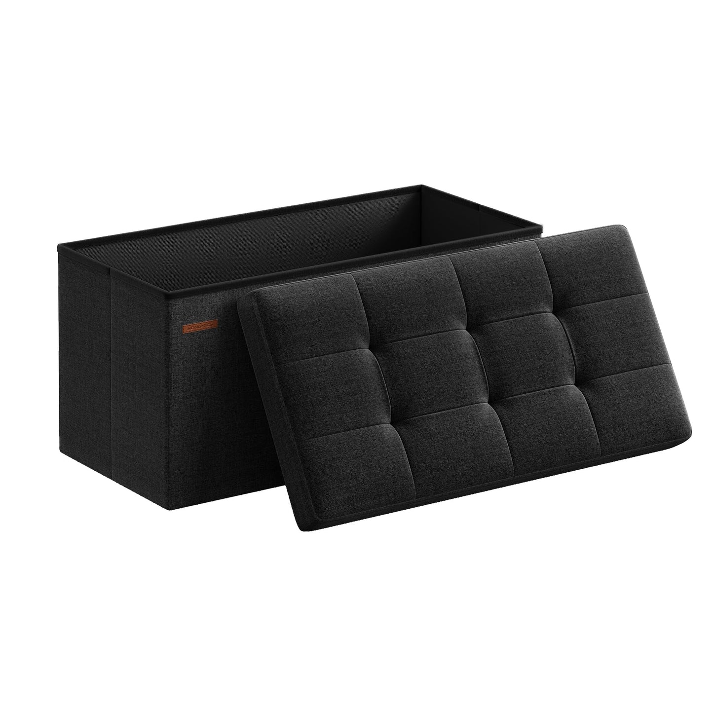 SONGMICS MAZIE 43" Folding Storage Ottoman Bench