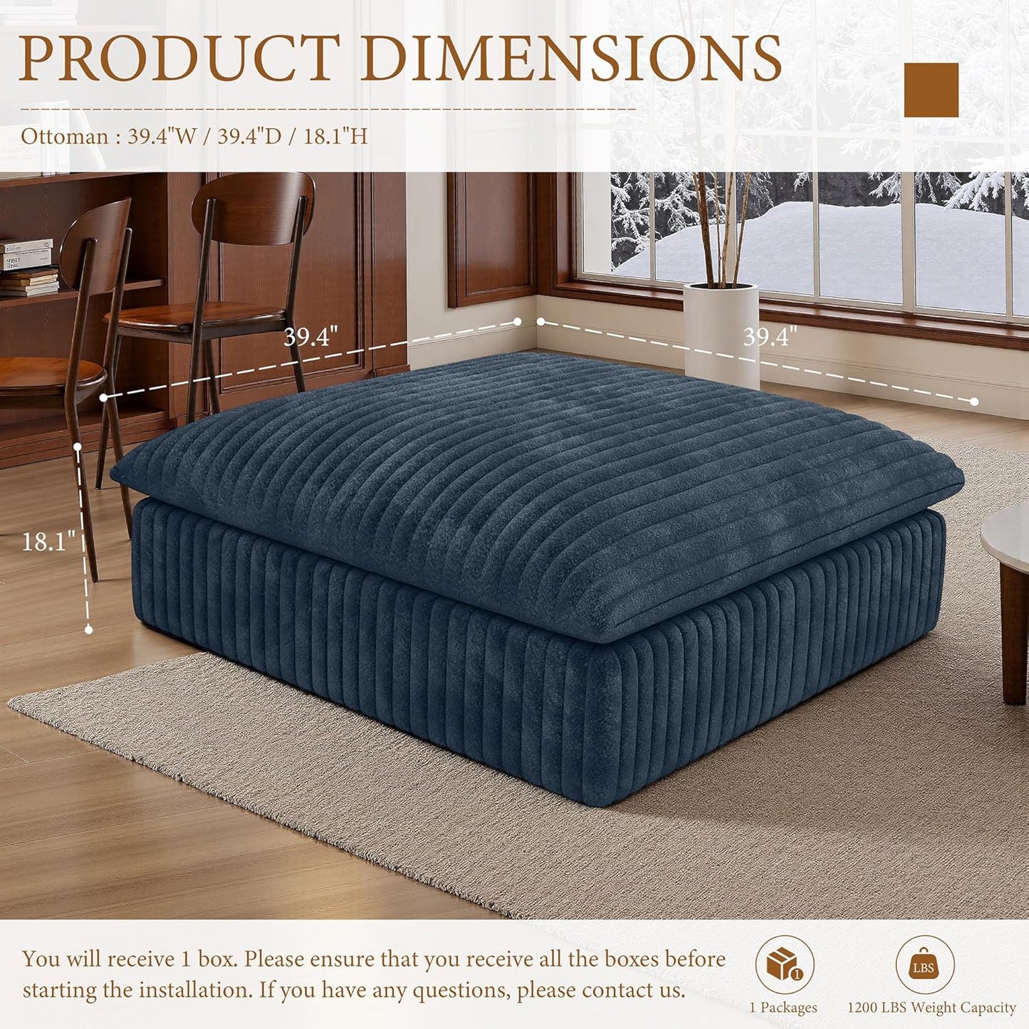 118" Modular Sofa – Black