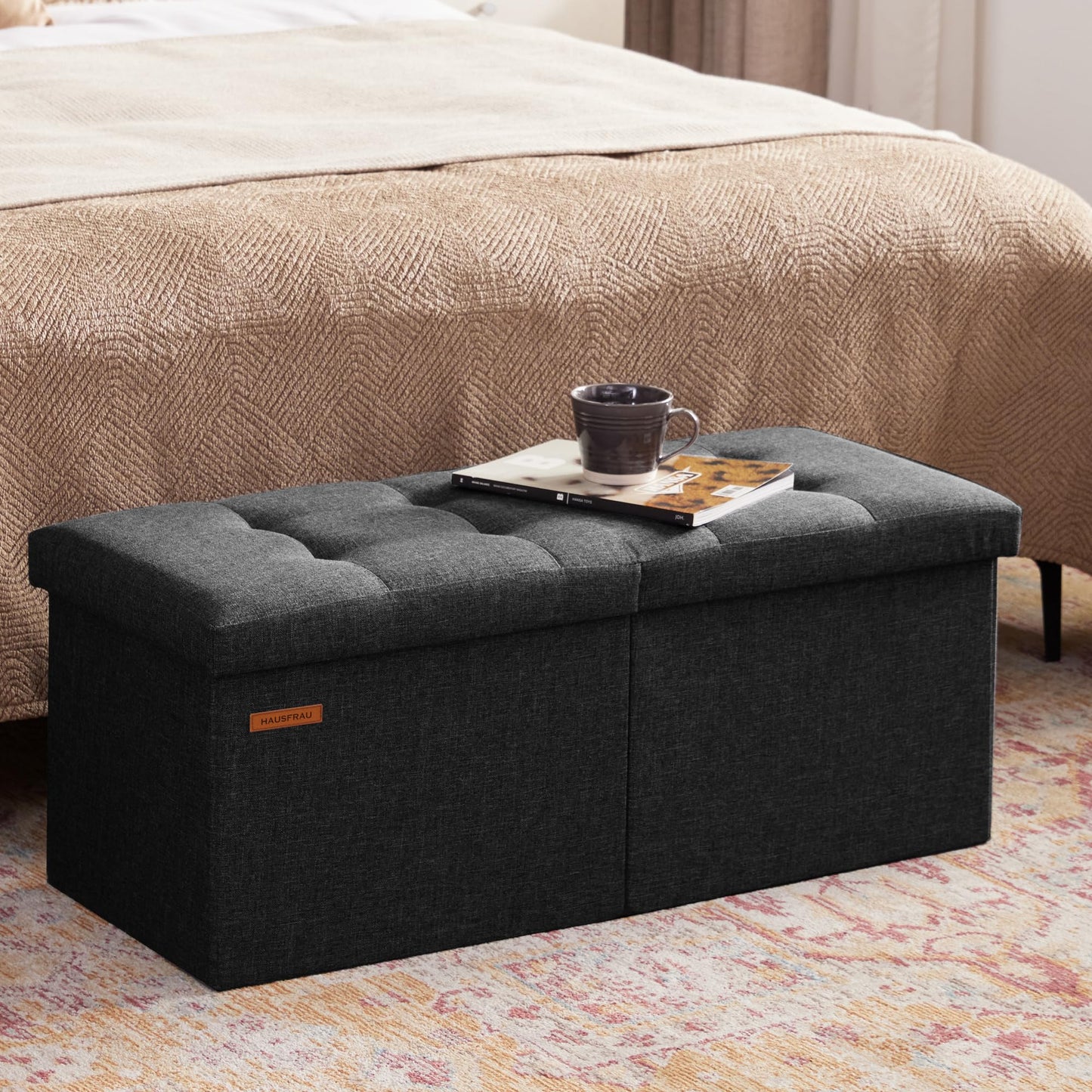HAUSFRAU 31.5" Storage Ottoman Bench