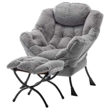 Tiita Velvet Lounge Chair with Ottoman