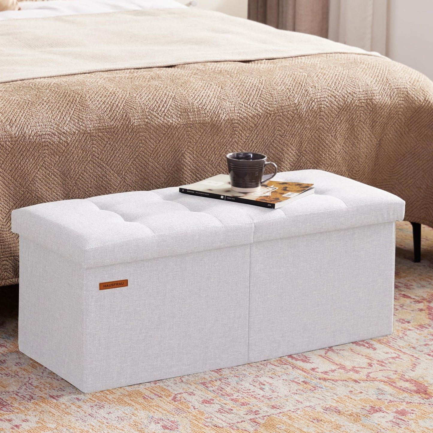 HAUSFRAU 31.5" Storage Ottoman Bench