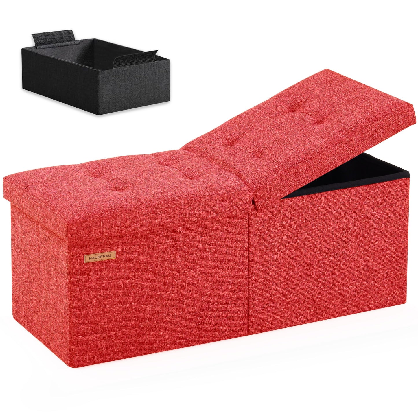 HAUSFRAU 31.5" Storage Ottoman Bench