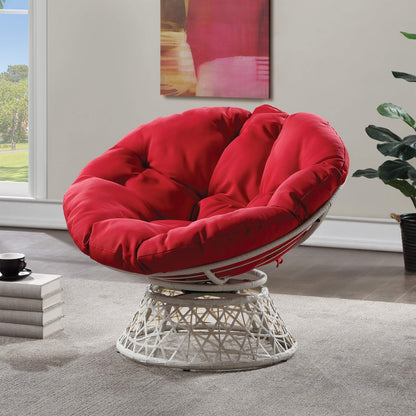 OSP Swivel Papasan Chair White