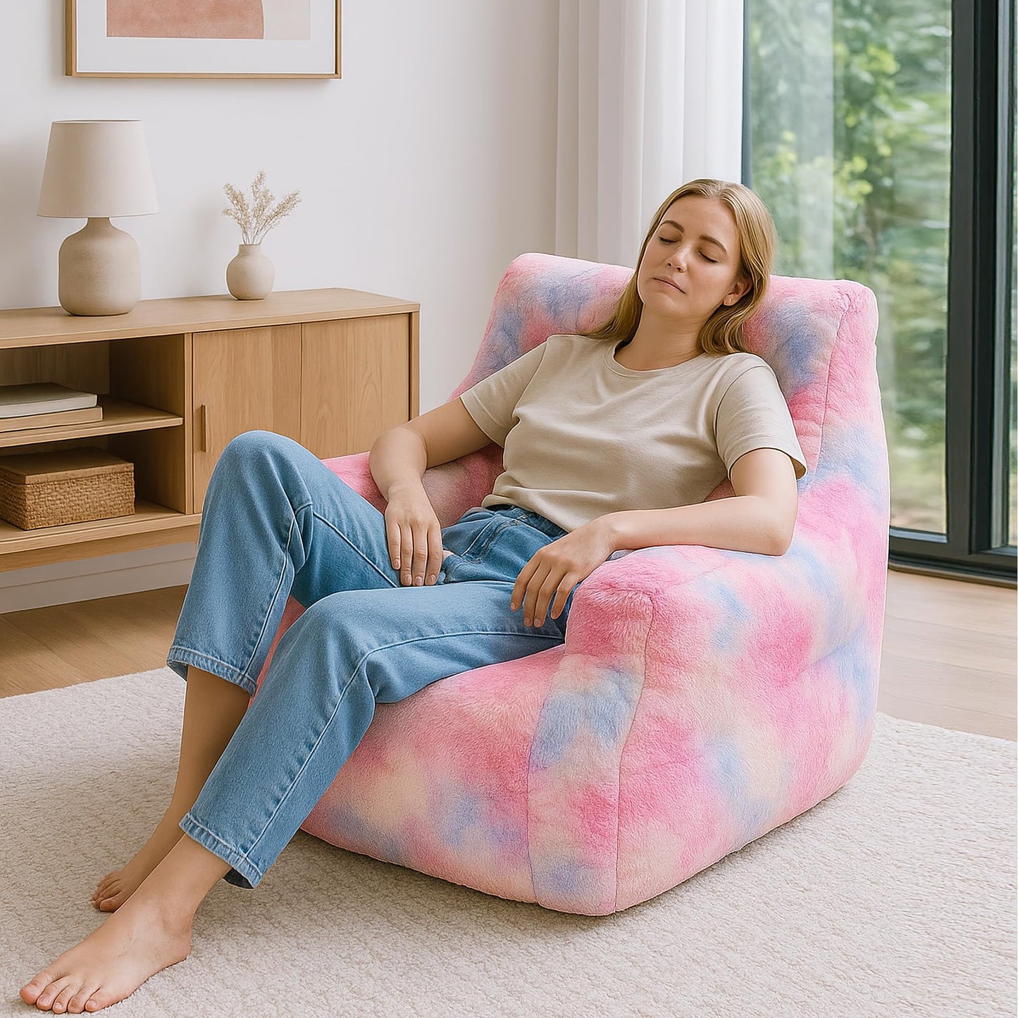 Grey Large Bean Bag Chair