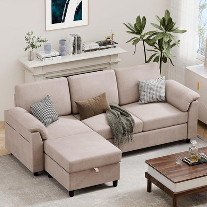 Vongrasig 79" L-Shaped Sofa, Grey