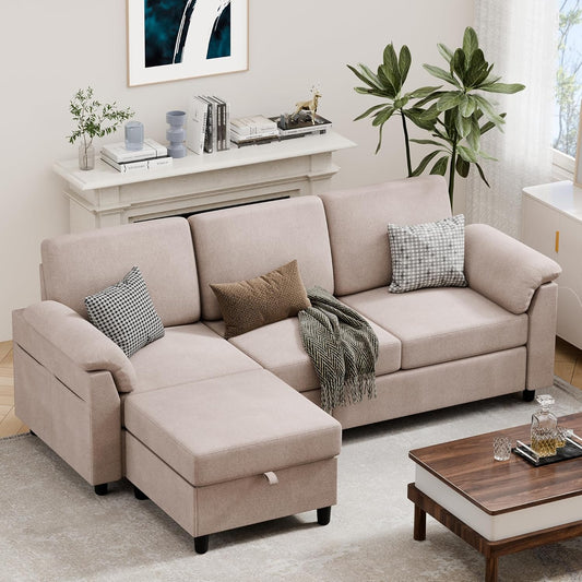Vongrasig 79" L-Shaped Sofa, Grey