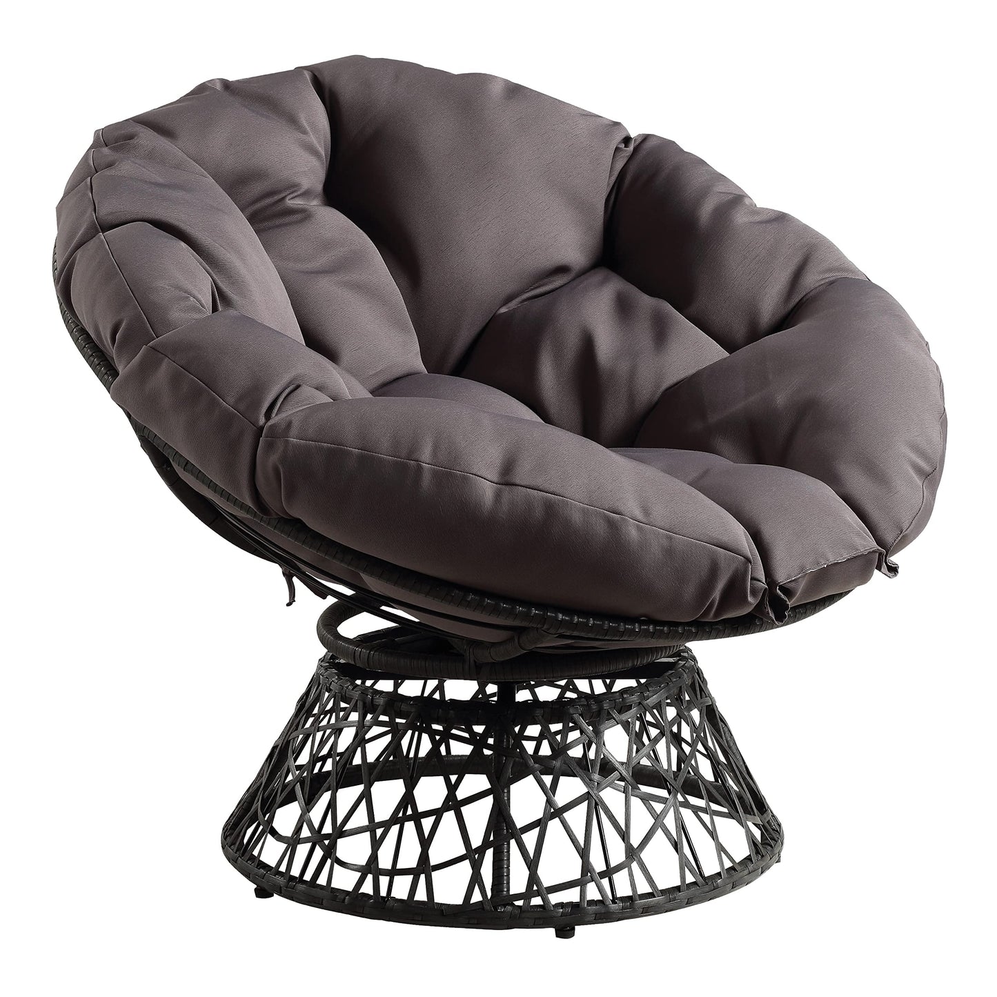 OSP Swivel Papasan Chair White