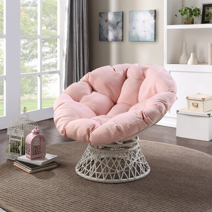 OSP Swivel Papasan Chair White