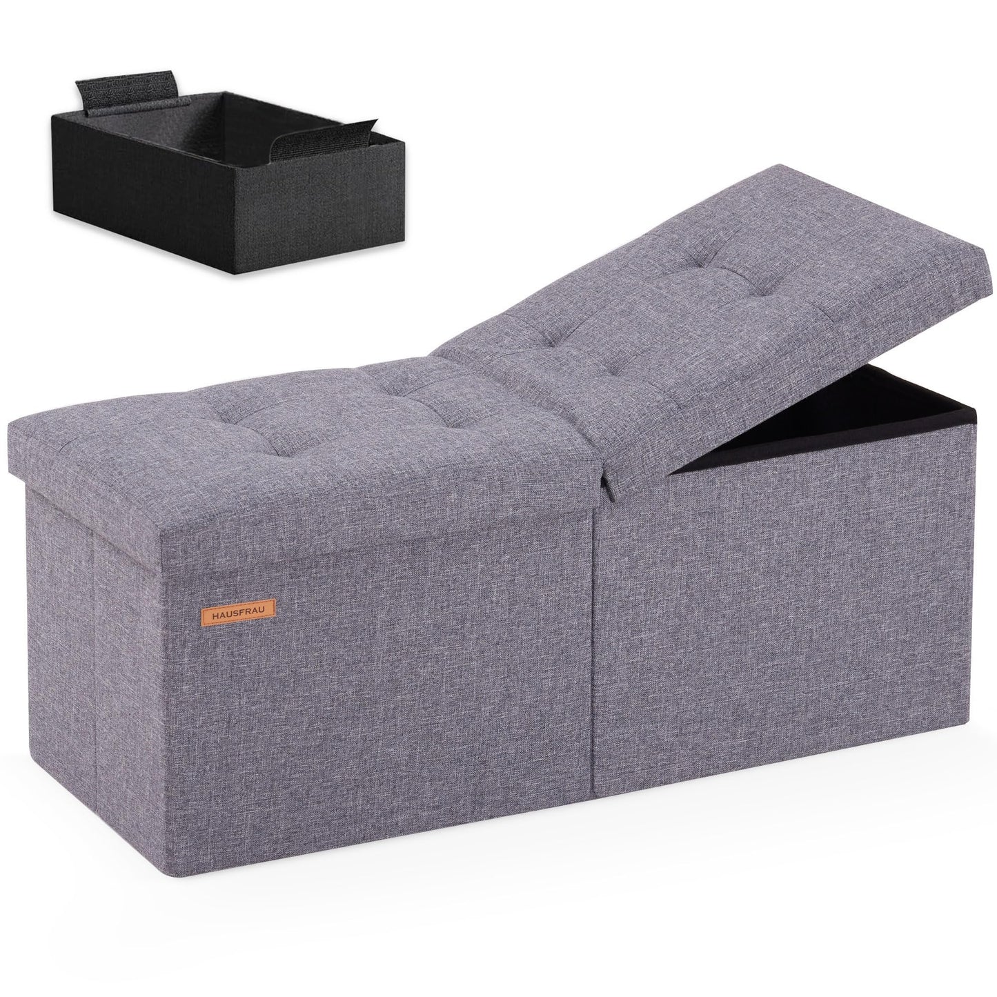 HAUSFRAU 31.5" Storage Ottoman Bench