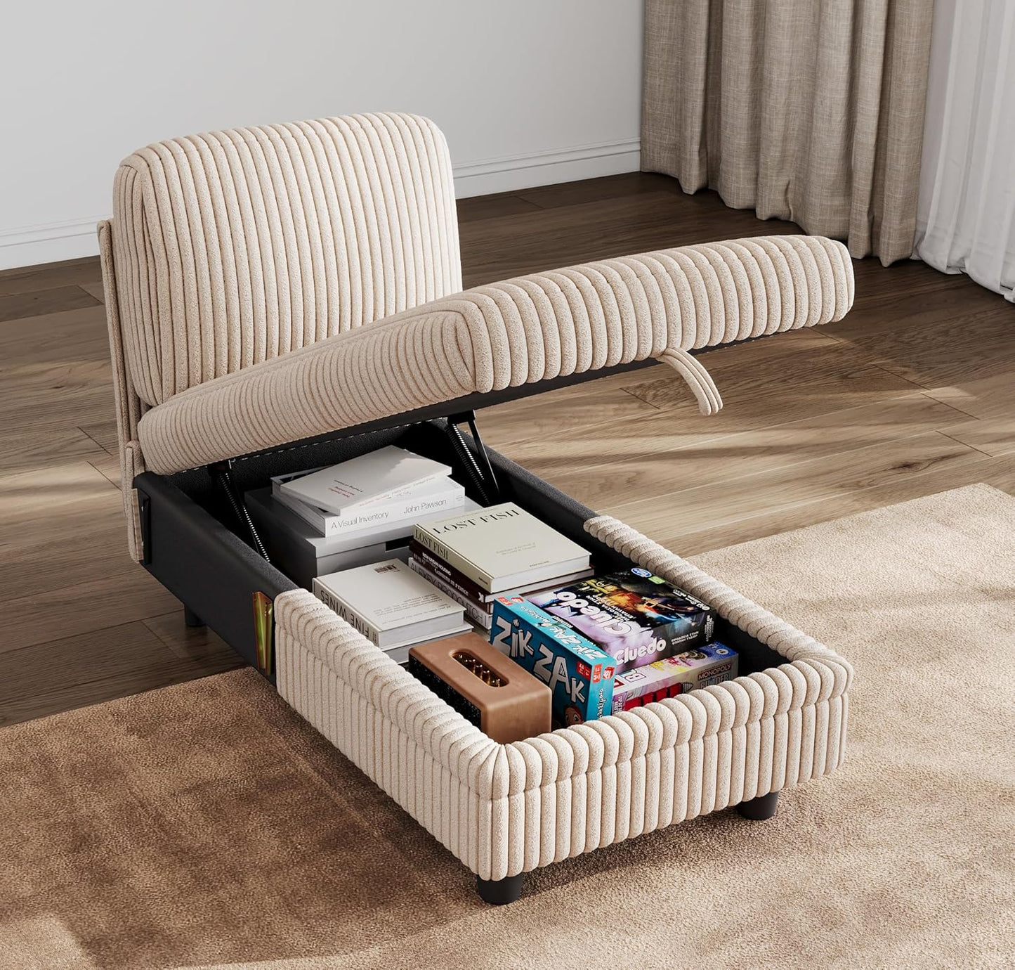 LINSY HOME Blue Sleeper Sofa