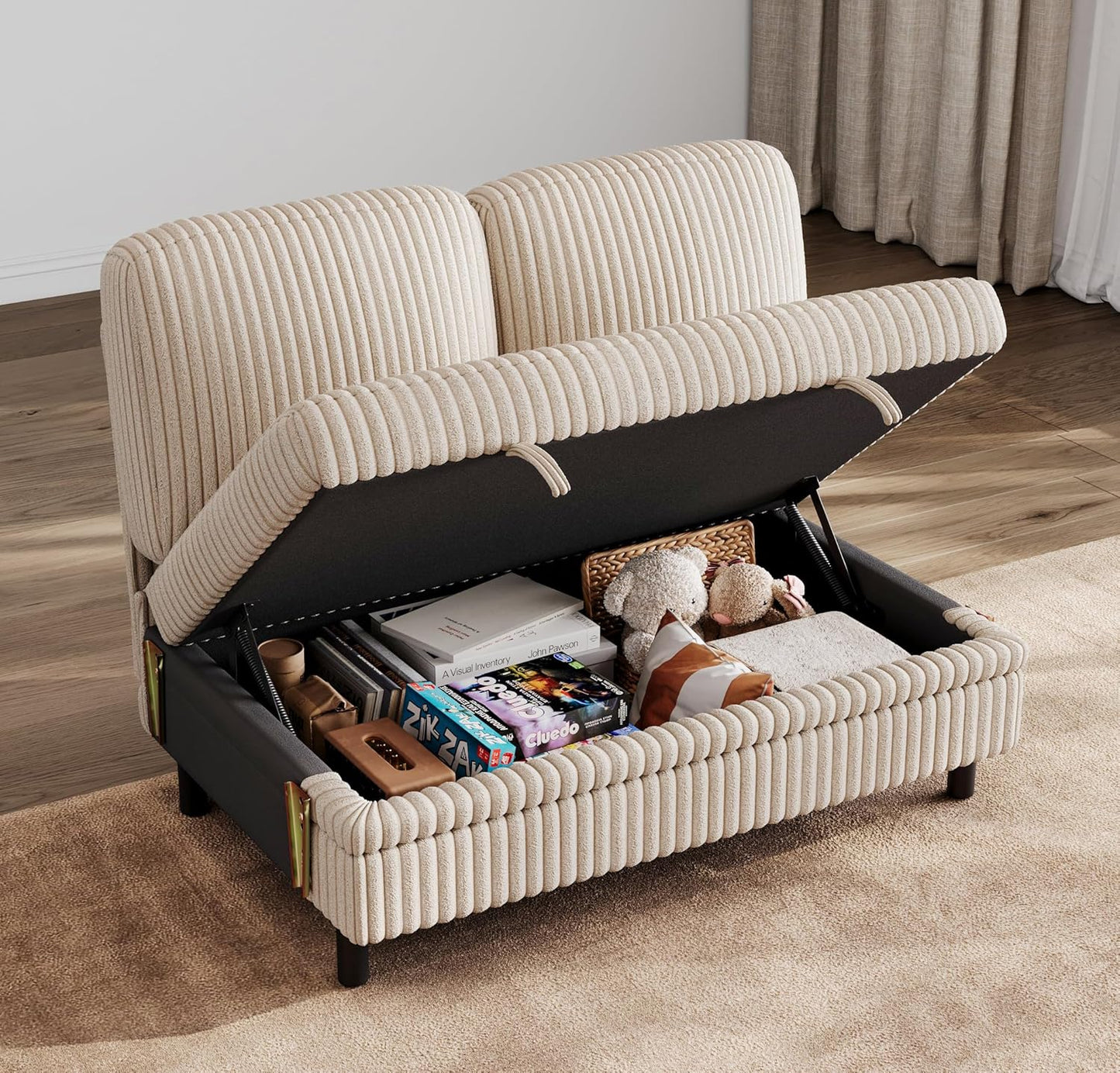 LINSY HOME Blue Sleeper Sofa