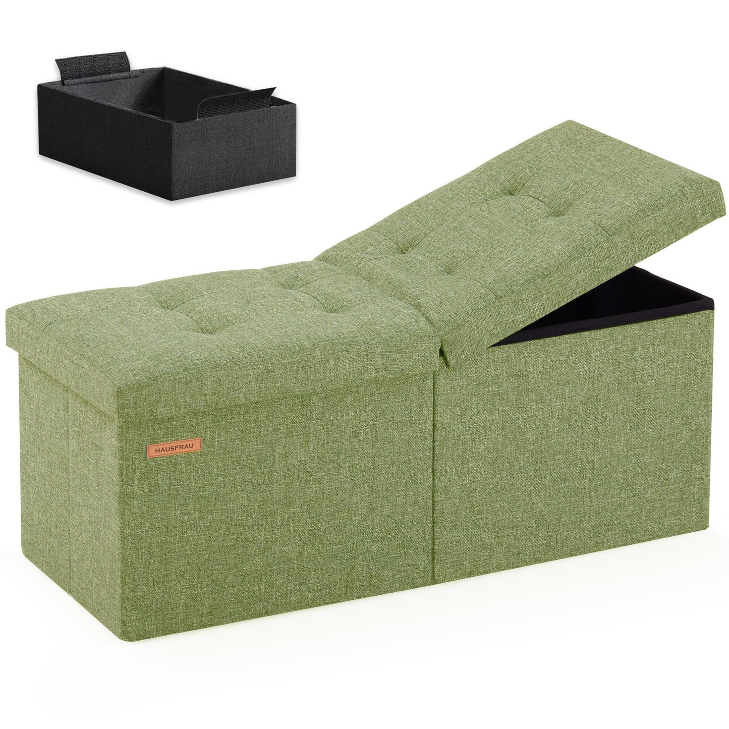 HAUSFRAU 31.5" Storage Ottoman Bench