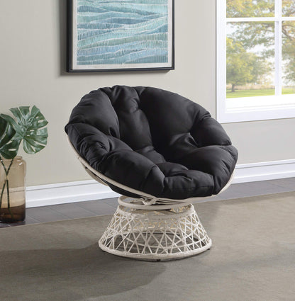 OSP Swivel Papasan Chair White