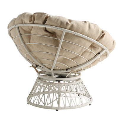 OSP Swivel Papasan Chair White