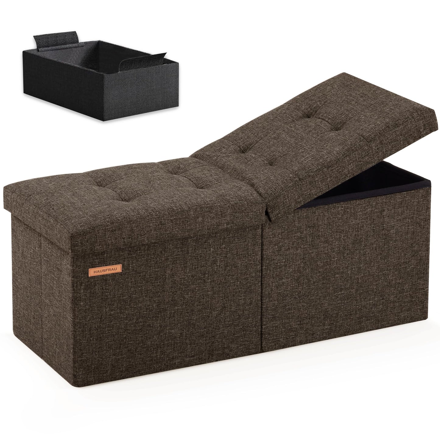 HAUSFRAU 31.5" Storage Ottoman Bench
