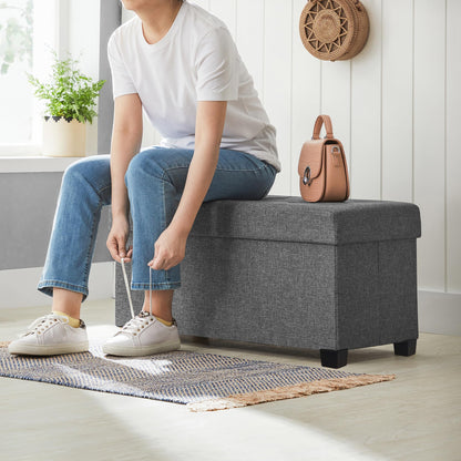 SONGMICS Foldable Storage Ottoman Bench, 15"x43"x15.7"
