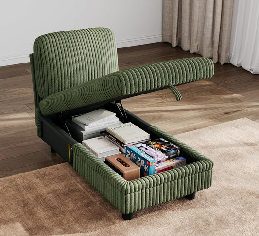 LINSY HOME Blue Sleeper Sofa
